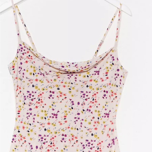 Nasty Gal Floral Cowl Neck Bodycon Dress - Picture 2 of 3